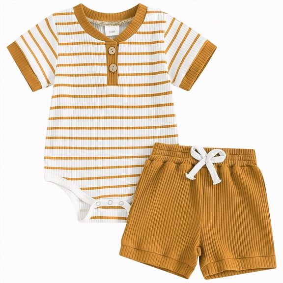 enyan Infant Boy Clothes Outfit Flag T Shirt Top Shorts 2Pcs Set Kids Boys Summer Patriotic Clothes toddler summer clothes,Brown,9-12 Months