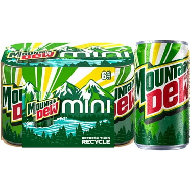 Mountain Dew Soda Citrus Pop, 7.5 fl oz 6 Pack, Paperboard, Allergens not contained