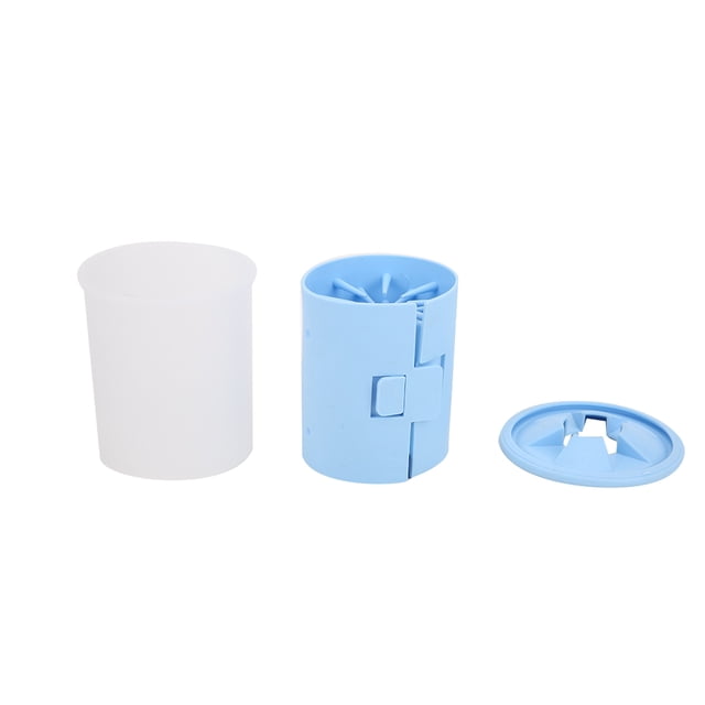 Limpiador portátil de patas para mascotas, taza de silicona suave, limpiador de garras para perros y gatos, suministros de aseo, azul