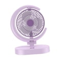 thumbnail image 4 of Ventilador de escritorio con luces, 4 velocidades, recargable, ajuste USB, silencioso, para escritorio personal Violeta, 4 of 9