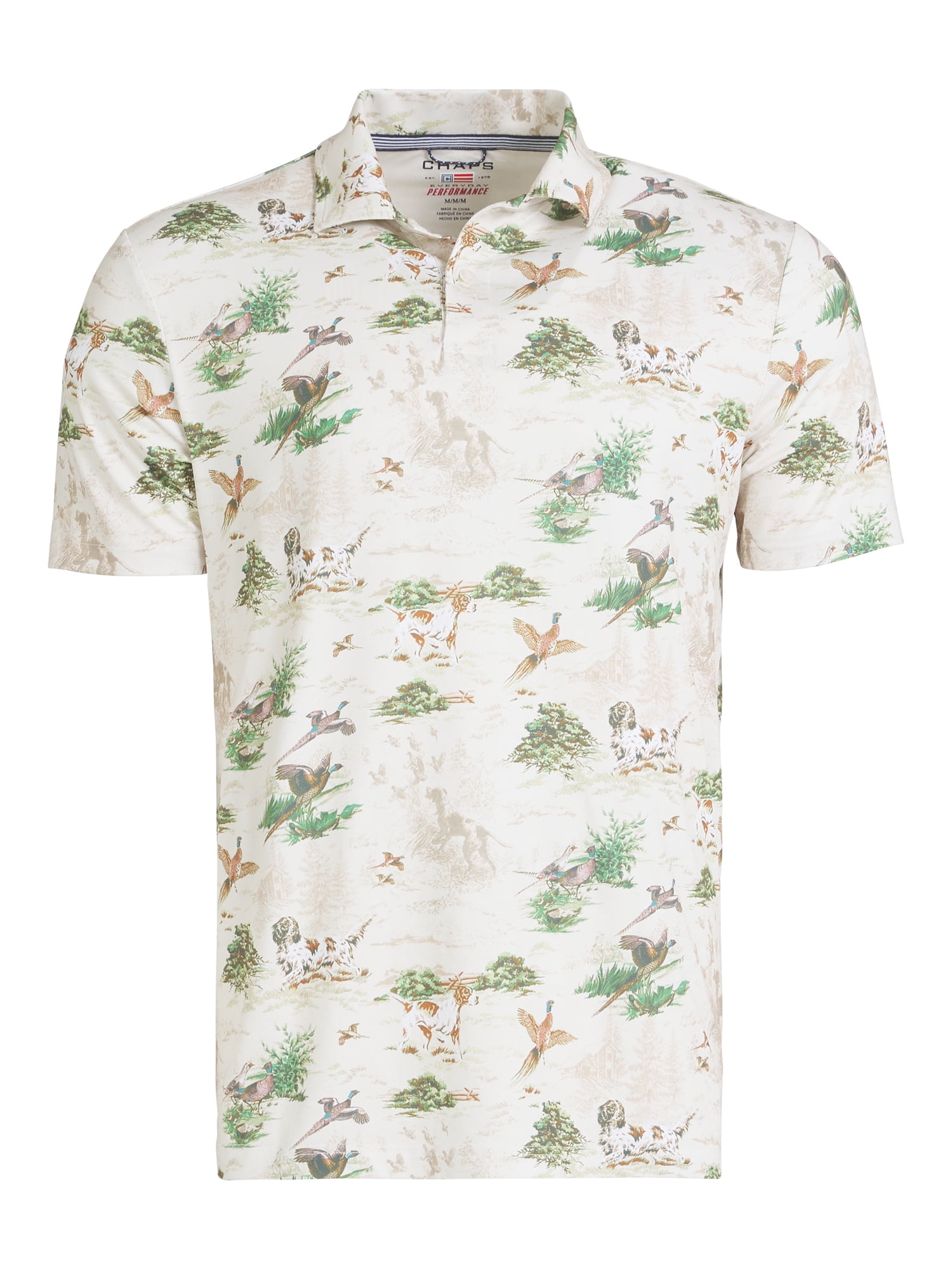 Chaps Men’s and Big Men’s Everyday Performance Printed Polo, Sizes S–2XL