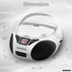 thumbnail image 4 of Magnavox MD6924 Boombox portátil con CD de carga superior y radio estéreo AM/FM en negro | Compatible con CD-R/CD-RW | Pantalla LED | Puerto auxiliar compatible | Reproductor de CD programable | (Blan, 4 of 5