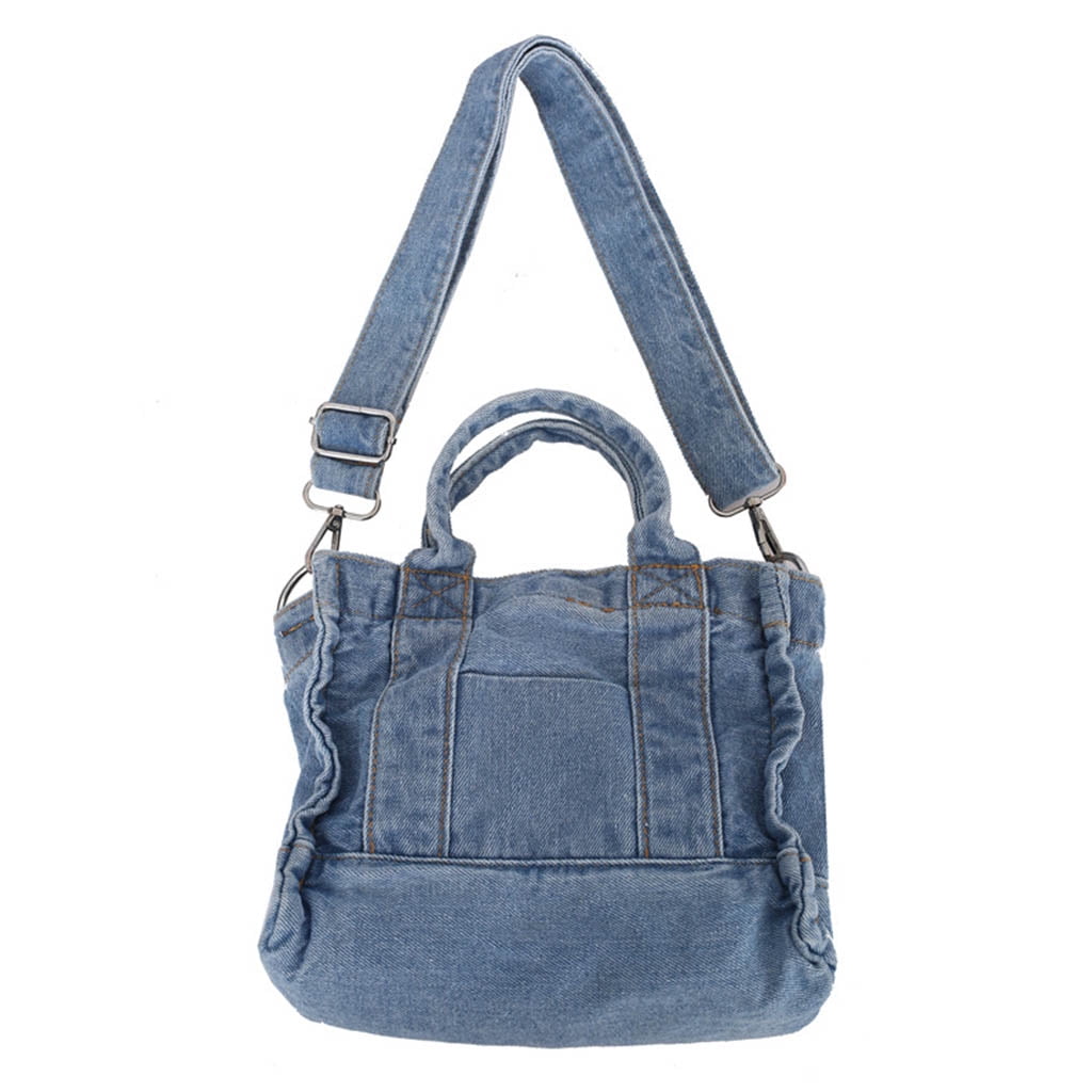 Casual Denim Tote Bag Jeans and with Pouch Multifunction Tote Bag Casual Style Zipper Closure Bag - Walmart.com