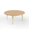 48in Round Premium Thermo-Fused Adjustable Activity Table Maple/Maple/Yellow - Toddler Swivel