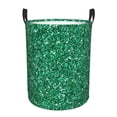 thumbnail image 6 of Lsque Green Glitter pattern Laundry Hamper Basket, Tall Woven Rope Hamper Basket for Clothes, Lightweight Storage Basket, Collapsible Waterproof-Small, 6 of 8