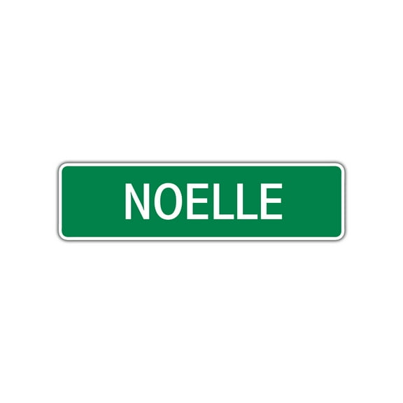 Noelle Girls Children Name Indoor Outdoor Letter Printed Label Wall Plaque Decoration Aluminum Metal Sign 4"x13.5"