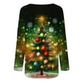 thumbnail image 5 of YUGYXL Deals Long Sleeved Tee Top for Women Funny Christmas Graphic Holiday Party Pullover Top Round Neck Ugly Casual Xmas T Shirt A Multicolor L, 5 of 5