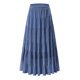 thumbnail image 4 of Falda larga fluida de gasa blanca para mujer: falda boho de verano con cintura elástica y pliegues en línea A, tejido de poliéster, tallas S-XXL, 4 of 4