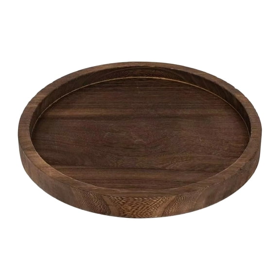 Round Wooden Candle Tray Distressed Farmhouse Candle Holder for Pillar Candles Solid Centerpiece for Coffee Table Kitchen Counter Living Room Rustic Home Decor Decorative Plate
