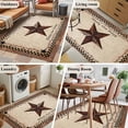 thumbnail image 5 of 3'x5' Rug for Living Room Bedroom, Western Star Brown Washable Area Rugs Non-Slip Carpet Mats, Texas Stars Retro Farmhouse Buffalo Plaid Indoor Low Pile Area Rug Runner for Kitchen, Mudroom, 5 of 8