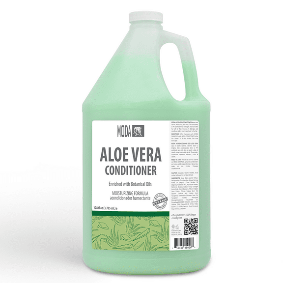 MODA - Moisturizing Conditioner for all Hair Types, Aloe Vera, 128 Oz, Professional - Strengthens, Moisturizes, Leaves Hair Soft and Shiny, Adds Volume, Protects Color and Restore