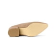 thumbnail image 5 of BLISSFUL STEP Women's Slides Block High Heels Slip on Pointed Toe Slide Mules Khaki 8, 5 of 8