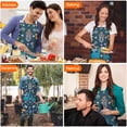 thumbnail image 4 of Colorful Dinosaurs Flowers Border Pattern Apron-Garden Aprons for Women with Pockets-Cotton Linen Waterproof Kitchen Cooking Gardening Aprons Adjustable for Kitchen,Cooking,BBQ and Salon 33x27 Inch, 4 of 7