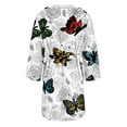 thumbnail image 3 of Long Sleeve Robes for Women Fluffy House Coat Oversized Kimono Women's Sleepwear Spa Womens Bathrobe Purple, 3 of 5