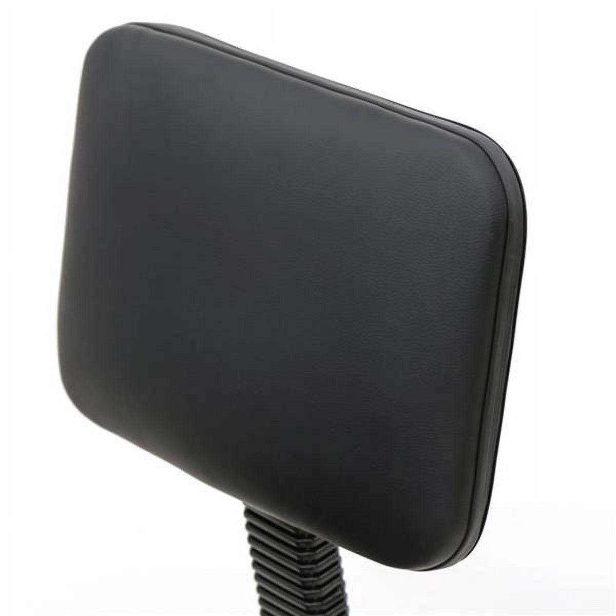 Alvantor Rolling Stool with Backrest, Adjustable Height, 360° Swivel PU Leather Seat, Black