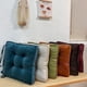 thumbnail image 4 of Nvzi Soft Velvet Chair Pads with Ties Comfy Solid Seat Cushion for Dining Chairs, Office Chairs, Hardwood Floors (Blue, 16x16), 4 of 5