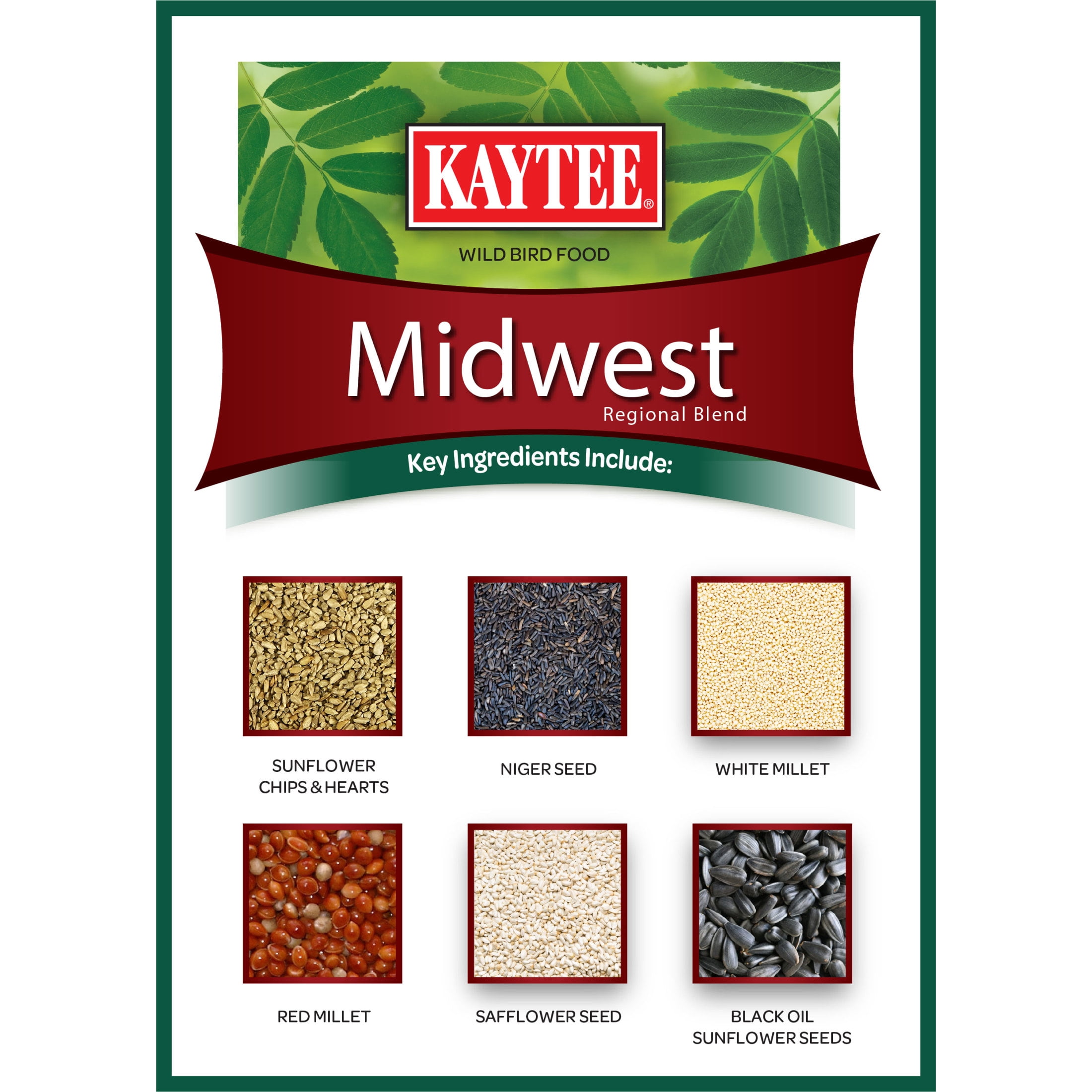 (4 pack) Kaytee Midwest Regional Blend, Dry Wild Bird Feed and Seed, 10 lbs. 1 Pack
