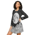 thumbnail image 3 of FORMRS Womens Long Sleeve Nightgowns Crew Neck Sleep Shirt Soft Pajamas Sizes S-3XL, Black Moon, 3 of 8
