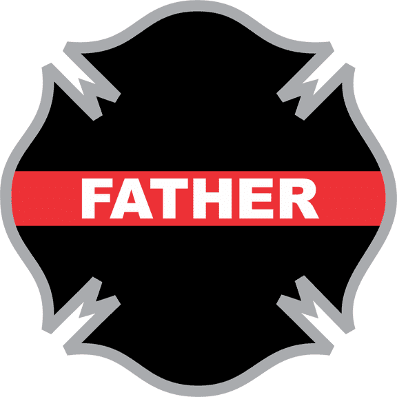 3.8 Inch Thin Red Line Father Firefighter Cross Decal
