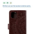 thumbnail image 6 of Allytech Embossed Mandala PU Leather Case for iPhone 13 Pro Max 2021(6.7"), Slim Soft TPU Bumper Anti-Scratch Flip Kickstand Detachable Lanyard Wallet Protective Case for iPhone 13 Pro Max, Brown, 6 of 6