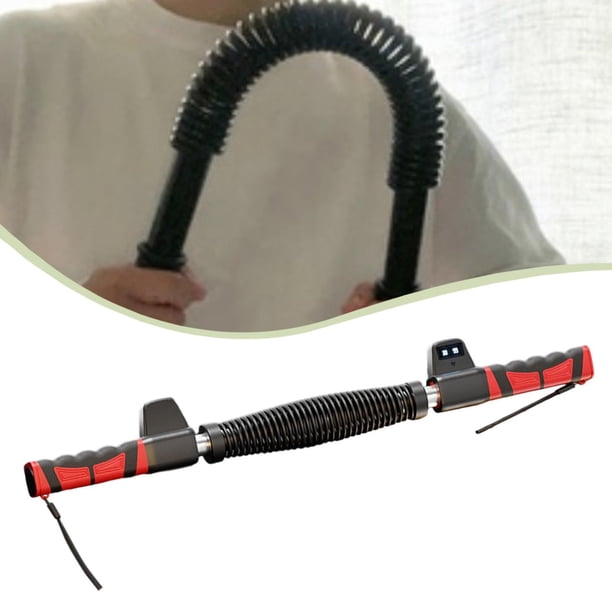 Barra de resistencia con resorte para mujeres y hombres, barra de resistencia para el pecho con conteo inteligente. 30 kg negro