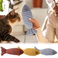 thumbnail image 1 of Bowayaoa Catnip Fish Toy for Cats, Teeth Grinding Plush Doll with Silvervine, Interactive Cat Kicker Toy for Biting, Chewing, and Scratching, Natural Linen Hunting Plaything, 1 of 6