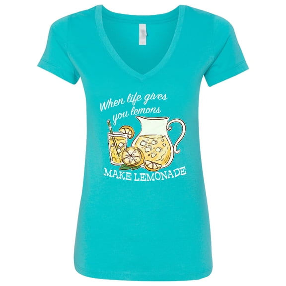 Inktastic When Life Gives You Lemons, Make Lemonade Women's V-Neck T-Shirt