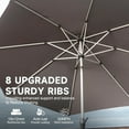 thumbnail image 3 of TOTAL 10FT Patio Umbrella Outdoor Market Umbrella with Silver Aluminum Pole, UV Resistant Canopy, Wind Vent, Tilt & Crank System, Perfect for Patio, Garden, Deck, Pool, Outdoor Dining, Gray, 3 of 7
