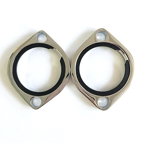 chrome exhaust flange kit with retaining rings for harley evolution 1984up