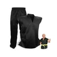thumbnail image 2 of Sleeveless Martial Arts Uniform Gi Karate Taekwondo Kimono V-neck Set (Black,2), 2 of 3