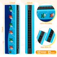 12 Pcs Wooden Harmonica for Kids Painted Toy Musical Instrument Play16