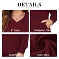 thumbnail image 6 of OutfitShow Womens Long Sleeve Sweatshirt Casual Fall V Neck Pullover Tops with Pockets,Sizes S-3XL, 6 of 8