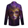thumbnail image 4 of 2026 Domzest Mardi Gras Blazer Men Carnival Graphic Button Suit Jacket Loose Fit Holiday Party Corduroy Blazer Autumn Fashion Warm Jackets Pink L, 4 of 6