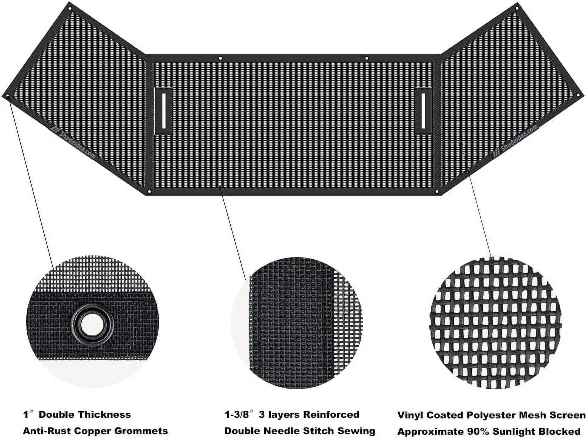 Shadeidea Jeep Wrangler Sunshade JK Unlimited (2018-Current) 4 Door-Black Cage Mesh Screen Sunshade -One time Install 10 years Warranty