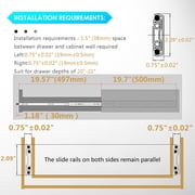 AOLISHENG Heavy Duty Drawer Slides 20 with Lock 250lb Bearing Capacity Full Extension 3 Section Industrial Locking Slide Rails 1Pair
