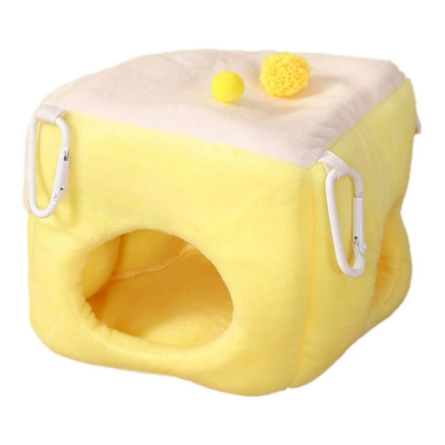 Nido cálido para hámster, cama tipo cueva para conejillo de indias, escondite acogedor para hámster, cama colgante para escondite S