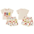 thumbnail image 2 of Baby Toddler Boys Summer Outfit 6 12 18 24 Months 2T 3T 4T 5T 6T 7T Kids Boy Shorts Set Short Sleeve Crew Neck Embroidery Lobster T-shirt with Shorts Clothing Set, 2 of 9