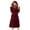 Wine, variant on AOOCHASLIY Bath Robes for Women Clearance Plush Robes Casual Long Sleeve Hooded Belt Pocket Long Bathrobe Home Sleepwear