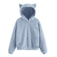 thumbnail image 6 of Jinhomg Cute Cat Ear Hoodie Fashion Warm Fall Winter Teens Clothes 5-6 Years, 6 of 7