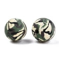 thumbnail image 2 of Handmade Polymer Clay Beads Camouflage Style Round Sea Green 8-9mm Hole: 1-1.5mm, 2 of 3