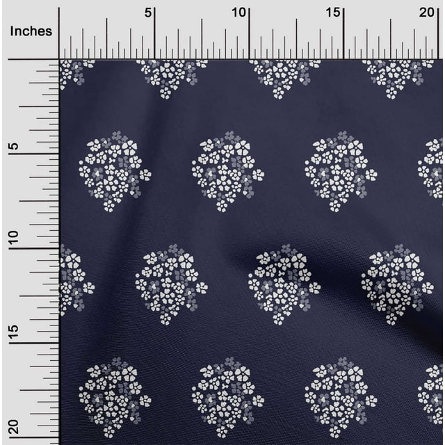 oneOone Cotton Poplin Fabric Flower Artistic Printed Craft Fabric BTY 42 Inch Wide