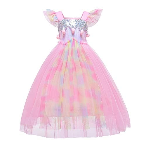 BanKids Vestido de unicornio para niña, disfraz de princesa, vestido de fiesta con diadema BanKids BanKids