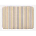 thumbnail image 1 of Vintage Bath Mat, Blue and White Vertical Stripes on Orange Background Geometric Pattern, Non-Slip Plush Mat Bathroom Kitchen Laundry Room Decor, 29.5 X 17.5 Inches, Orange White Cadet Blue, Ambesonne, 1 of 2