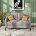 thumbnail image 2 of Bowery Hill Contemporary Velvet Fabric Loveseat Sofa in Gray, 2 of 7