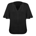 thumbnail image 2 of Vedolay Womens Tops Dressy Casual Womens T Shirts Short Sleeve V Neck Casual Summer Tops Tshirts with Pocket,Black XXL, 2 of 5