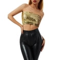thumbnail image 3 of Blotona Women's Shiny Sequin Tube Top Mermaid Strapless Stretchy Crop Tops Clubwear for Party, 3 of 8