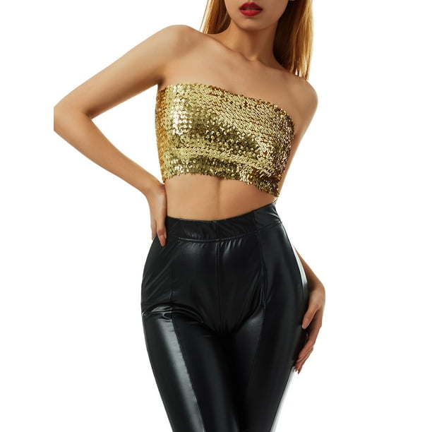 sequin crop top outfit
