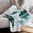 thumbnail image 3 of Ink Green Lake Forest Blanket Soft Cozy Warm Throw Blanket for Couch, Plush Fuzzy Flannel Fleece Blankets for Sofa, Modern Art Abstract Landscape Bed Blankets Lightweight Gifts for Women, 50"x60", 3 of 9