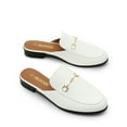 thumbnail image 5 of BURUDANI Women Buckle Backless Flats Mules Slip-On Dressy Casual Loafer Slides Comfort Shoes, 5 of 7