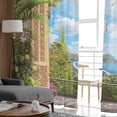 Arch Flowers Sea Printed Curtains Drape Sheer Tulle Home ration Living